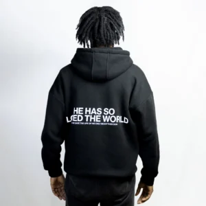 HOODIE NOIR SALVATION - He gave his life