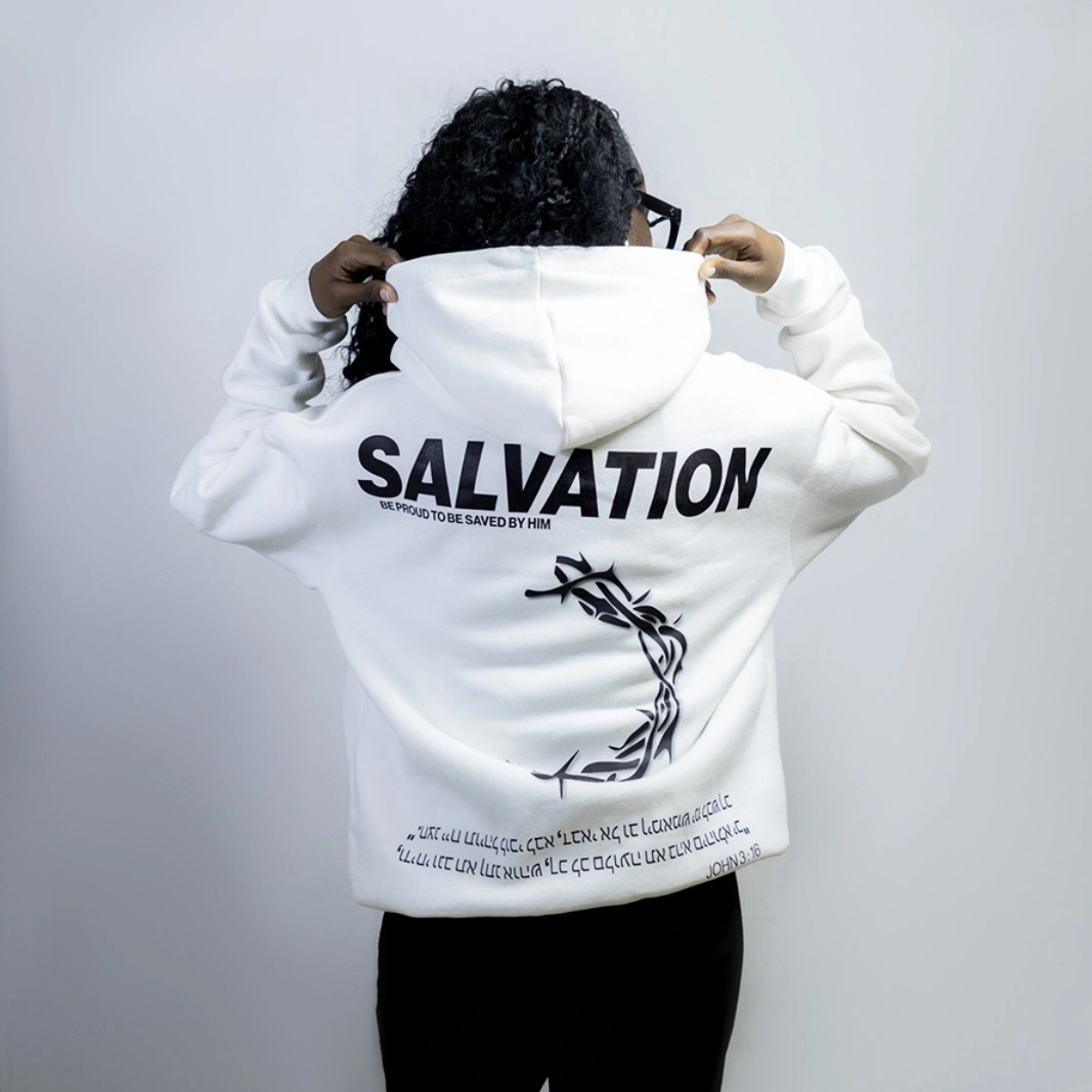 HOODIE BLANC SALVATION - Half Crown – Image 2